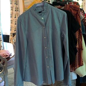 Striped button down top